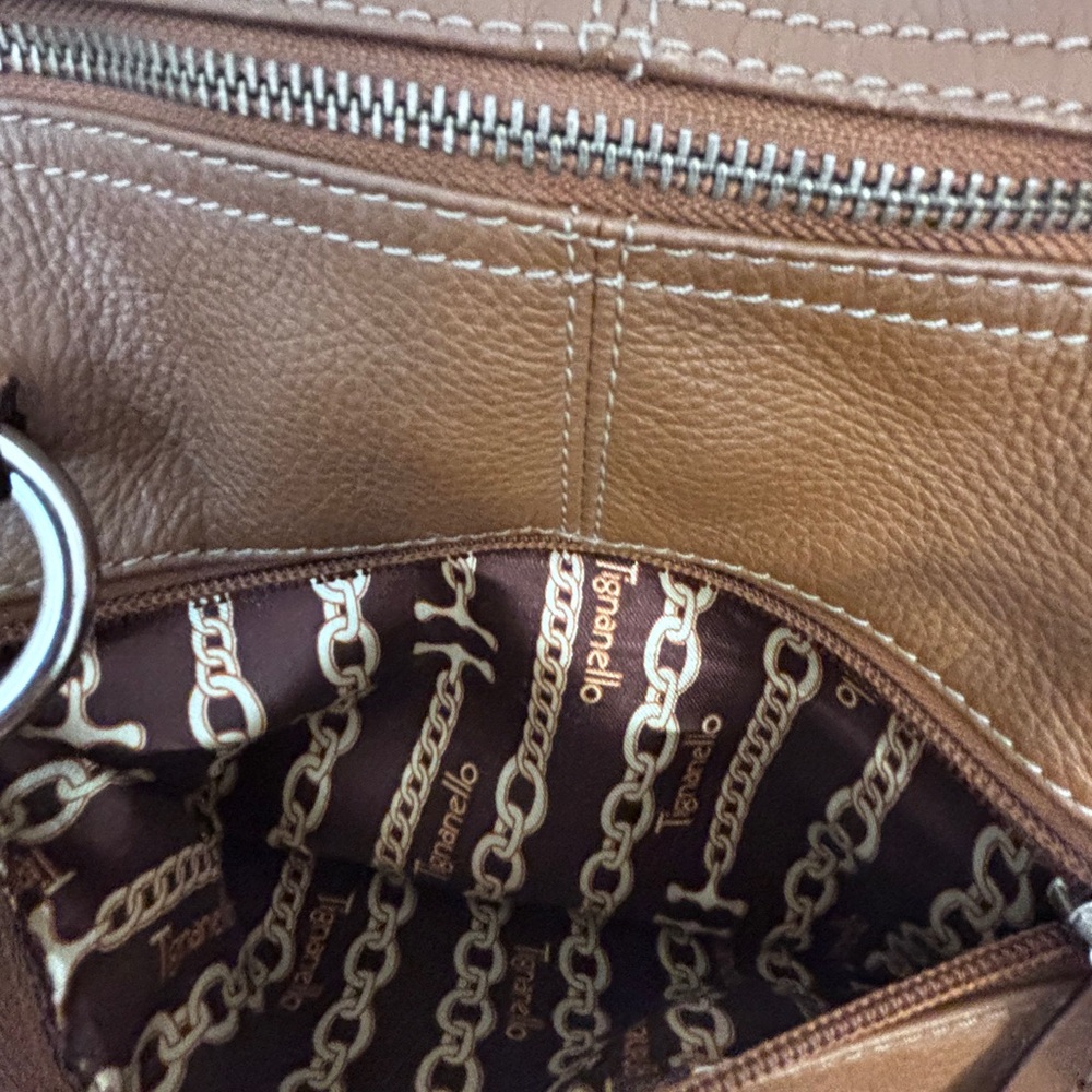 Tignanello Brown Leather Shoulder Bag - Picture 5 of 10